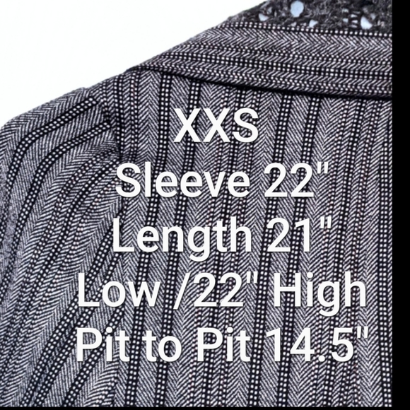 Dagg & Stacey Grey, Blue Belted Flattering Lined Pinstriped Blazer. XXS - Picture 4 of 16